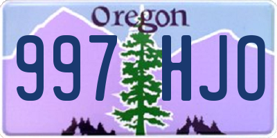 OR license plate 997HJO