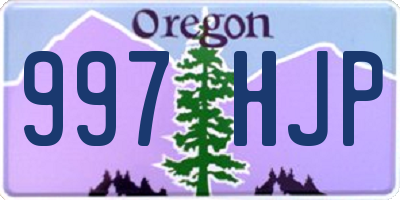 OR license plate 997HJP