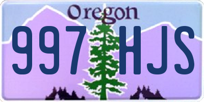 OR license plate 997HJS