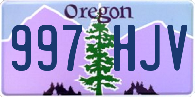 OR license plate 997HJV