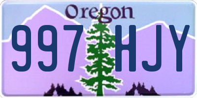 OR license plate 997HJY