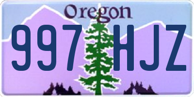 OR license plate 997HJZ