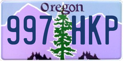 OR license plate 997HKP