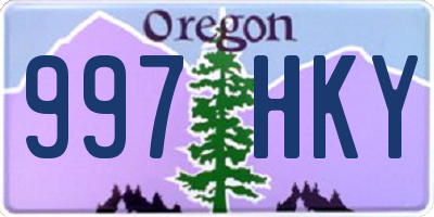 OR license plate 997HKY