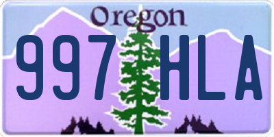 OR license plate 997HLA