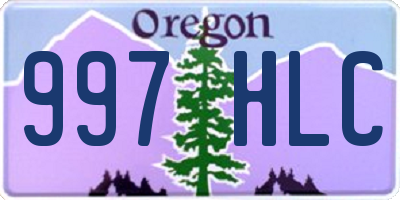 OR license plate 997HLC