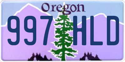 OR license plate 997HLD