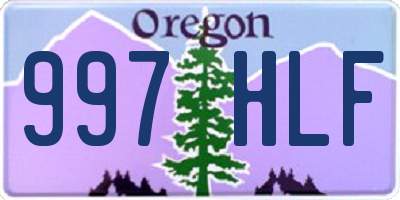 OR license plate 997HLF