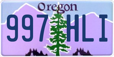 OR license plate 997HLI