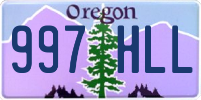 OR license plate 997HLL