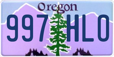 OR license plate 997HLO