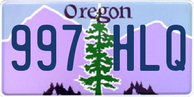 OR license plate 997HLQ