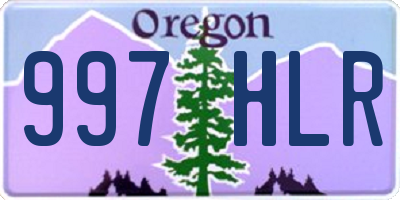 OR license plate 997HLR