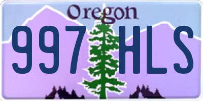 OR license plate 997HLS