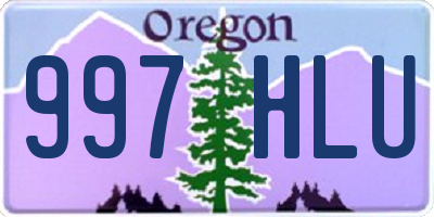 OR license plate 997HLU