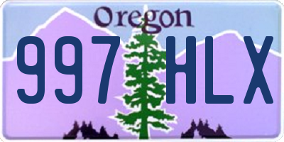 OR license plate 997HLX