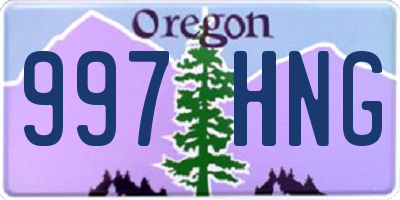 OR license plate 997HNG