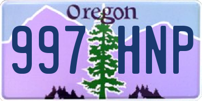 OR license plate 997HNP