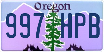 OR license plate 997HPB