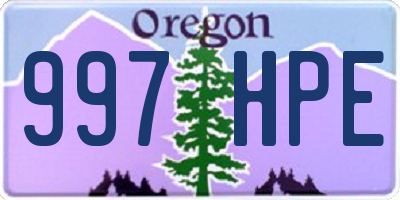 OR license plate 997HPE