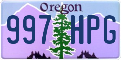 OR license plate 997HPG