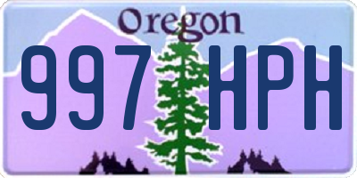 OR license plate 997HPH