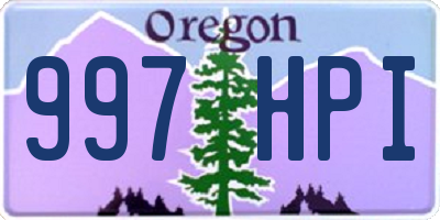 OR license plate 997HPI