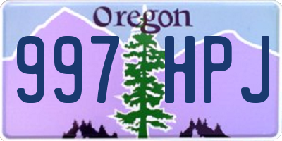 OR license plate 997HPJ