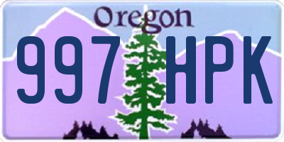 OR license plate 997HPK