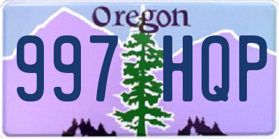 OR license plate 997HQP