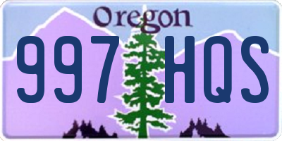 OR license plate 997HQS