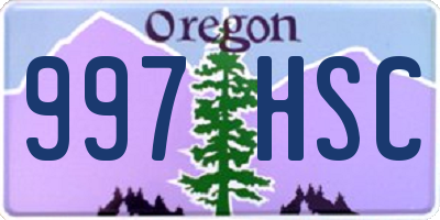 OR license plate 997HSC