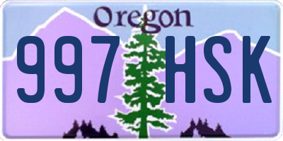 OR license plate 997HSK