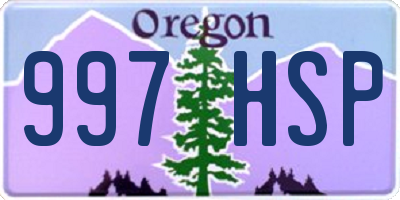 OR license plate 997HSP