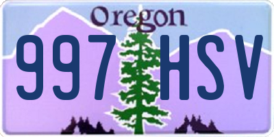 OR license plate 997HSV