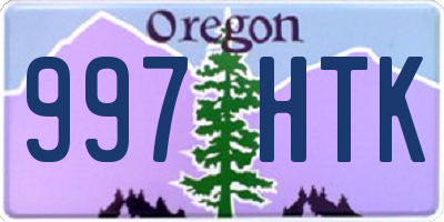 OR license plate 997HTK