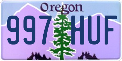 OR license plate 997HUF