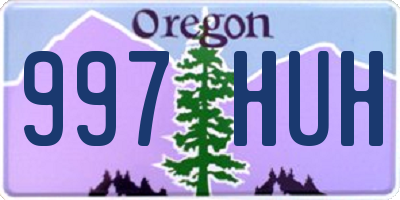 OR license plate 997HUH