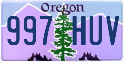 OR license plate 997HUV