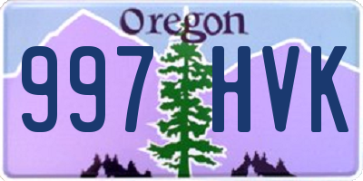 OR license plate 997HVK