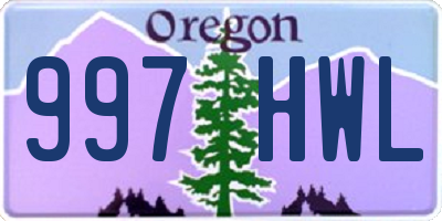 OR license plate 997HWL