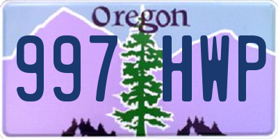 OR license plate 997HWP