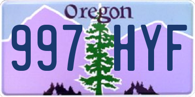 OR license plate 997HYF