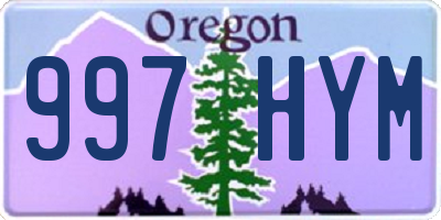 OR license plate 997HYM