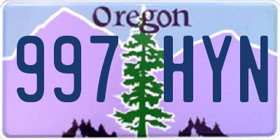 OR license plate 997HYN