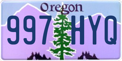 OR license plate 997HYQ