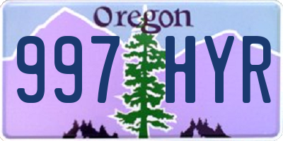 OR license plate 997HYR