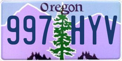 OR license plate 997HYV