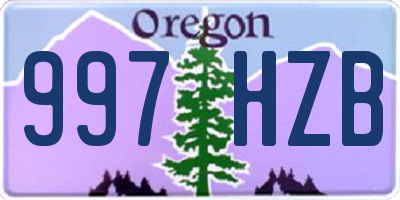 OR license plate 997HZB