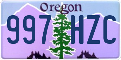OR license plate 997HZC